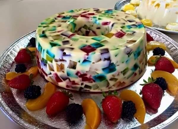 Cathedral Window Jelly Dessert